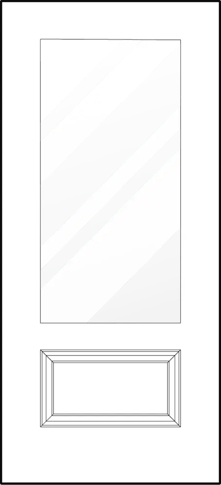 Heritage fiberglass entry door style 440-1P-1 panel sketch