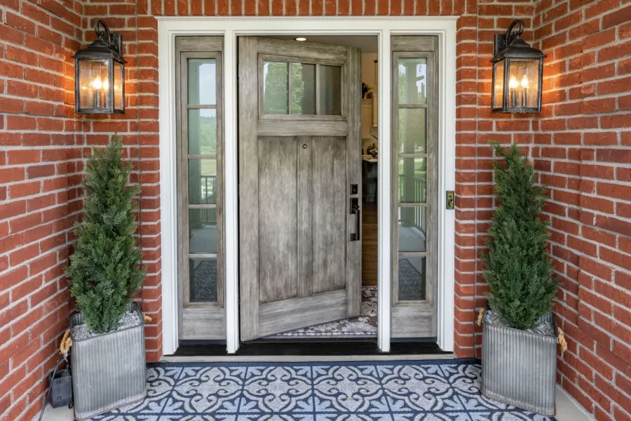 ProVia front door replacement with transom