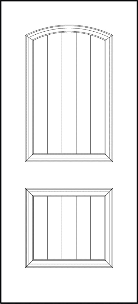Signet fiberglass entry door style 002CP-437 panel sketch